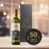 19 Crimes Gift Sets with 50th Birthday Slate Coaster (Sauvignon Blanc - "Aged to Perfection")