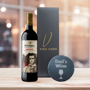 19 Crimes Red Wine & Sauvignon Blanc Gift Sets with "Dad's Wine" Slate Coaster