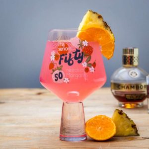 50th Birthday Tropical Cocktail Glass - Fun Gift for Birthday Parties