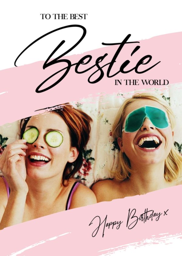 All Things Banter Gift Delivery Typographic Photo Upload To The Best Bestie Birthday Card