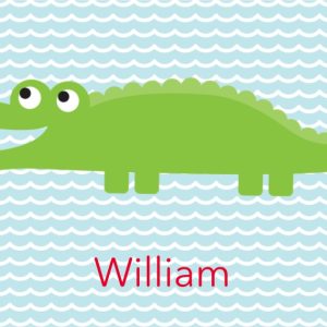Alligator Personalised Beach Towel, Gifts Light Blue