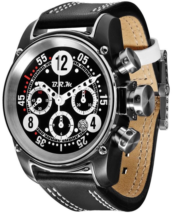 B.R.M Watch T12-44 Drivemaster White Hands - Black