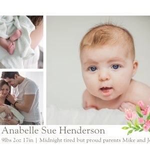 Baby Colour Bouquet 7x5" (18x13cm) Flat Card set of 20 (gloss cardstock), Card & Stationery square White