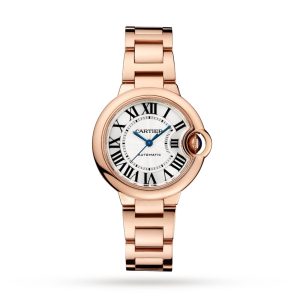 Ballon Bleu De Cartier Watch 33mm, Mechanical Movement With Automatic Winding, Rose Gold