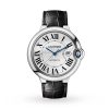 Ballon Bleu De Cartier Watch, 42mm, Steel, Leather