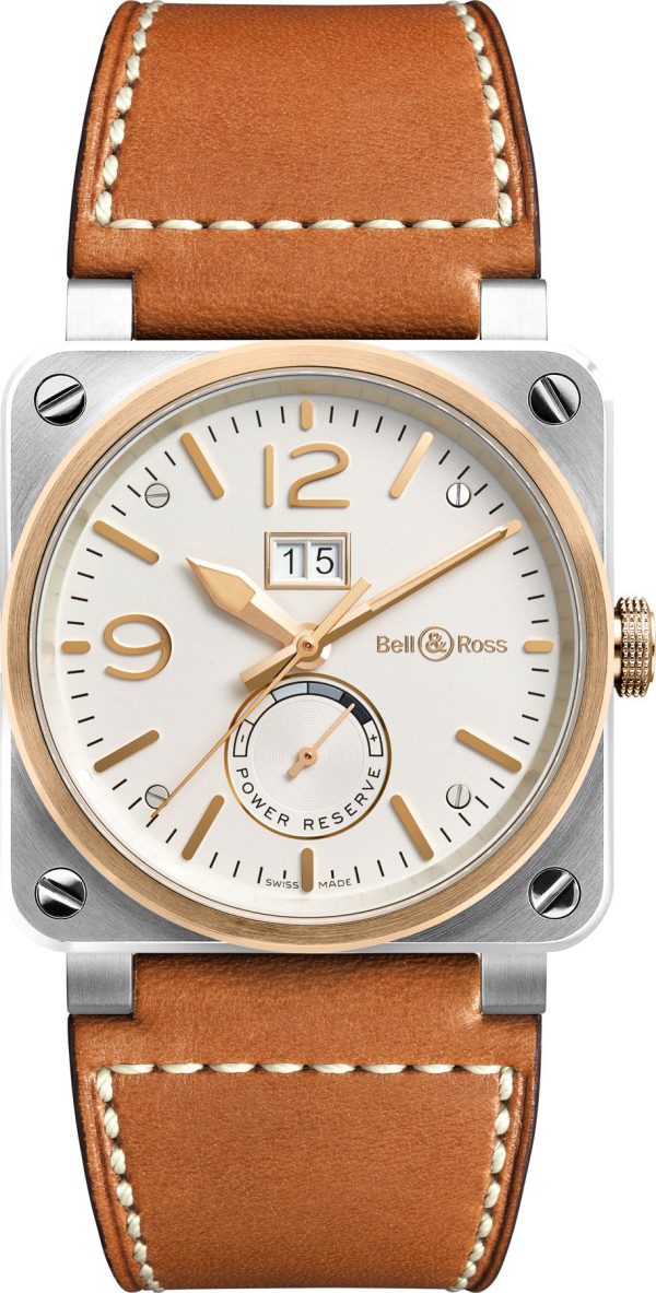 Bell & Ross Watch BR 03 90 Steel & Rose Gold - Black
