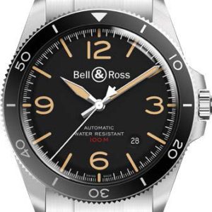 Bell & Ross Watch Vintage BR V2-92 Steel Heritage Bracelet - Black