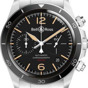 Bell & Ross Watch Vintage BR V2-94 Steel Heritage Bracelet - Black