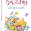 Birthday Card - Winnie The Pooh With A Bouquet Of Flowers