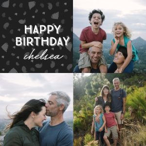 Birthday Dots 12x12" Small Photo Cushion (30x30cm), Gifts Black