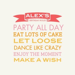 Birthday Rules 18x18" Medium Photo Cushion (45x45cm), Gifts Pink