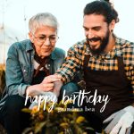 Birthday Script 18x18" Medium Photo Cushion (45x45cm), Gifts White