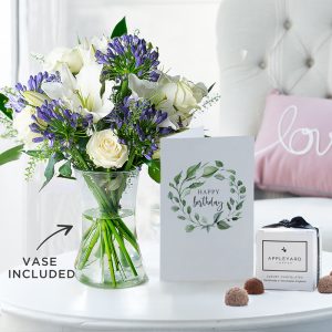 Bluebelle, 6 Mixed Truffles, Vase & Birthday Gift Card