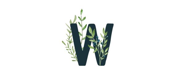 Blueberry Bush Monogram Personalised Water Bottle, 18oz (500ml), Gifts Green