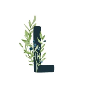 Blueberry Bush Monogram Personalised Water Bottle, 18oz (500ml), Gifts Green