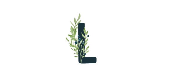 Blueberry Bush Monogram Personalised Water Bottle, 18oz (500ml), Gifts Green