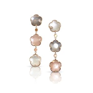 Bouquet Lunaire Earrings in 18ct Rose Gold with Moonstones and Diamonds