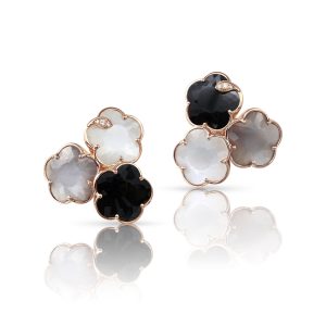 Bouquet Lunaire Earrings in 18ct Rose Gold with Multistones and White Diamonds