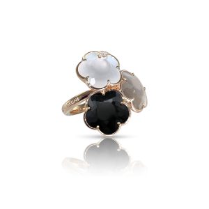 Bouquet Lunaire Ring in 18ct Rose Gold with Multistones and White Diamonds - Ring Size M