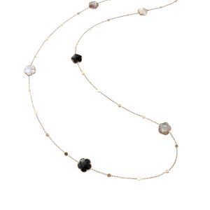Bouquet Lunaire Sautoir in 18ct Rose Gold with Multistones and White Diamonds