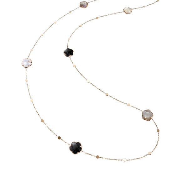 Bouquet Lunaire Sautoir in 18ct Rose Gold with Multistones and White Diamonds