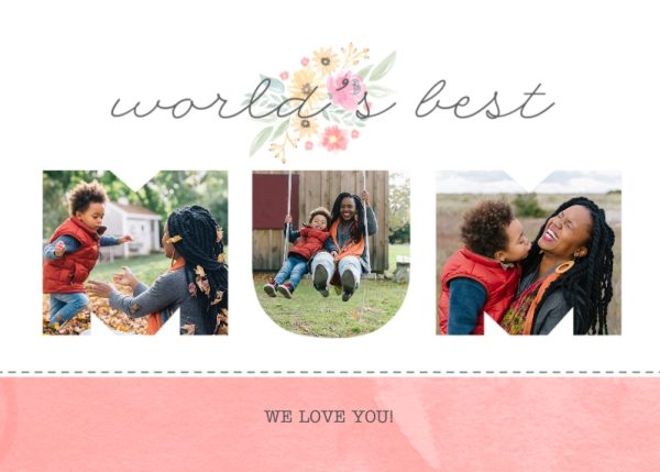 Bouquet Of Love 8x6" (20x15cm) Folded Greeting Card - Gloss, Card & Stationery Pink