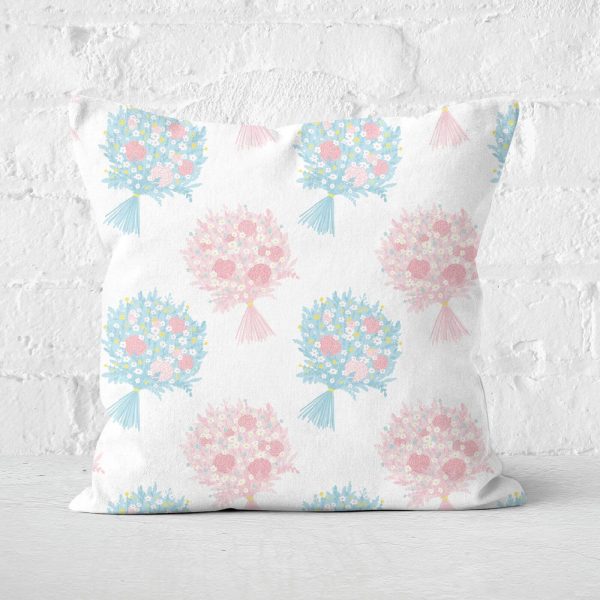 Bouquet Pattern Square Cushion - 40x40cm - Soft Touch