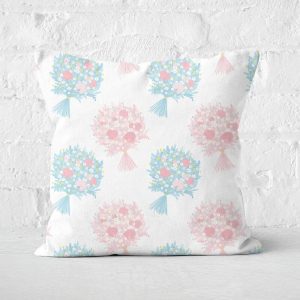 Bouquet Pattern Square Cushion - 50x50cm - Soft Touch