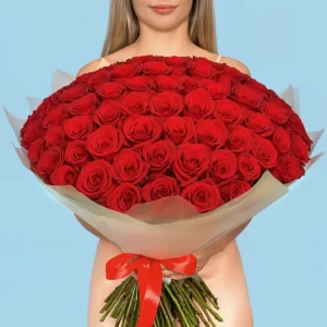 Bouquet of 100 Red roses