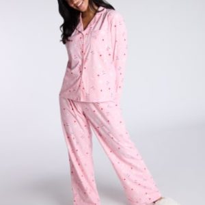 Boux Avenue Women's Fleece Christmas Pyjama Set With Gift Bag - 12 - Pink Mix, Pink Mix