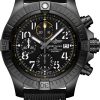 Breitling Watch Avenger Chronograph 45 Night Mission Leather Folding Clasp - Black