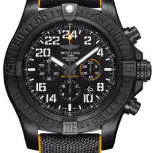 Breitling Watch Avenger Hurricane Breitlight Military Rubber Pushbutton - Black