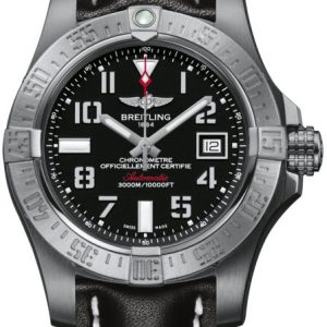 Breitling Watch Avenger Seawolf Leather Tang Type - Black