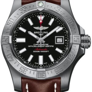 Breitling Watch Avenger Seawolf Leather Tang Type - Black