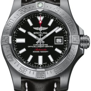 Breitling Watch Avenger Seawolf Leather Tang Type - Black