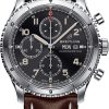 Breitling Watch Aviator 8 Chronograph 43 Leather Folding Clasp - Black