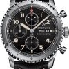 Breitling Watch Aviator 8 Chronograph 43 Leather Tang Type - Black