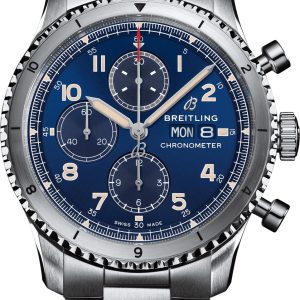 Breitling Watch Aviator 8 Chronograph 43 Steel Bracelet - Blue