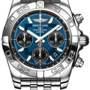 Breitling Watch Chronomat 41 Blackeye Blue Pilot Steel Bracelet D - Blue