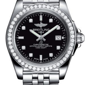 Breitling Watch Galactic 32 Sleek Edition Diamond Bracelet - Black