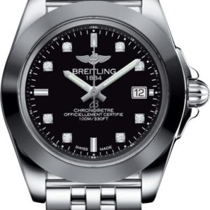 Breitling Watch Galactic 32 Sleek Edition Diamond Pilot Bracelet - Black