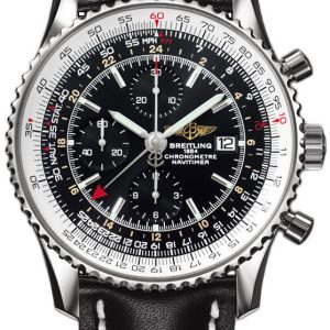 Breitling Watch Navitimer 1 Chronograph GMT 46 Leather Tang Type - Black
