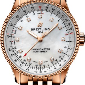 Breitling Watch Navitimer Automatic 35 Mother Of Pearl Diamonds - White