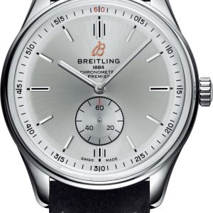 Breitling Watch Premier Automatic 40 Anthracite Nubuck Tang - Silver