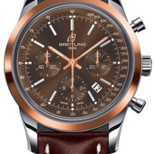 Breitling Watch Transocean Chronograph Red Gold - Brown