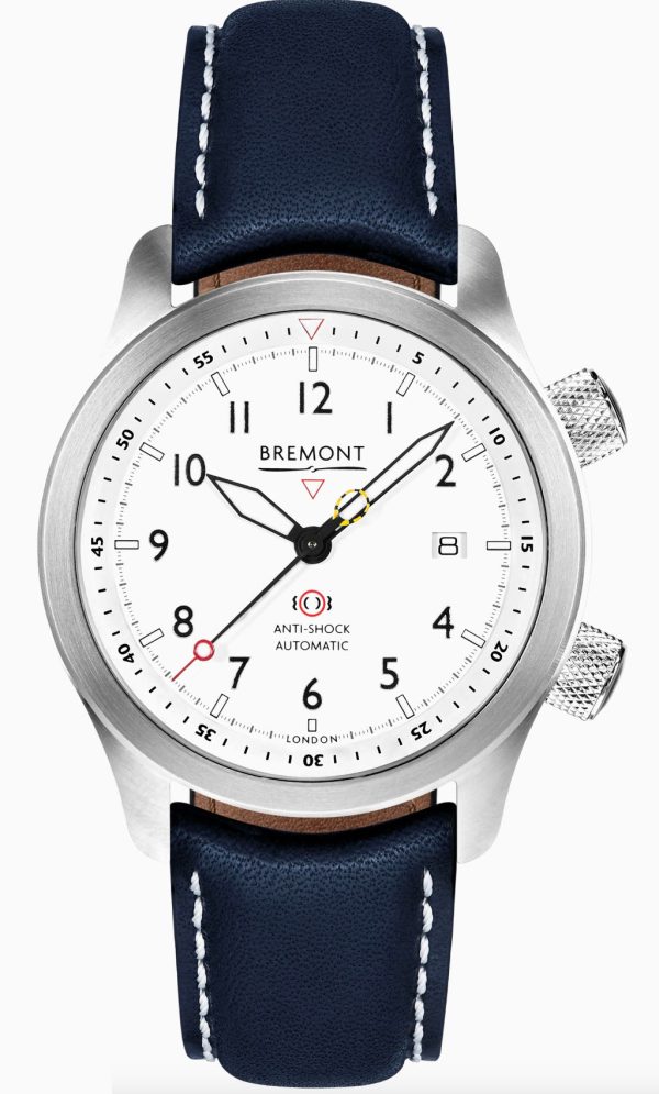 Bremont Watch MBII White Blue Barrel Closed Case Back D - White
