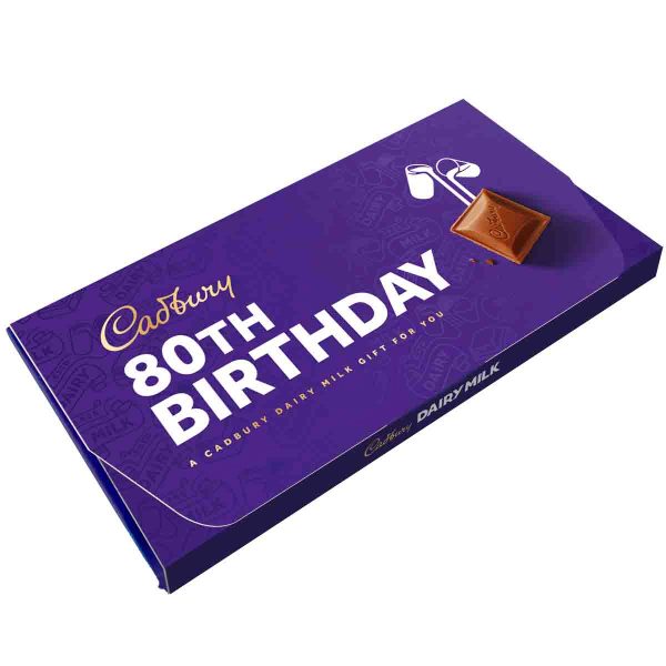 Cadbury 80th Birthday Dairy Milk Chocolate Bar with Gift Envelope