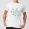 Candlelight Flower Bouquet Burst Men's T-Shirt - White - 5XL - White
