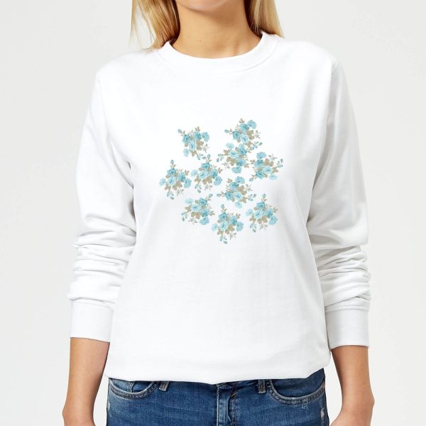 Candlelight Flower Bouquet Burst Women's Sweatshirt - White - S - White