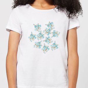 Candlelight Flower Bouquet Burst Women's T-Shirt - White - M - White
